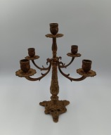 Pięcioramienny kandelabr, pałacowy świecznik z mosiądzu - śliczny - 35cm