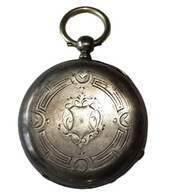 Przedwojenny męski zegarek kieszonkowy w srebrnej kopercie / srebro nr 10