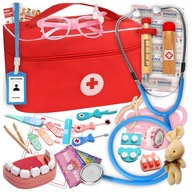 ZESTAW MAŁEGO LEKARZA MAŁY DOKTOR DREWNIANY DENTYSTY W WALIZCE ZABAWKI HQ
