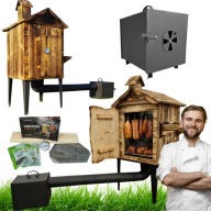 WĘDZARNIA DREWNIANA DUŻA OGRODOWA XXL GRILL OGNISKO METALOWA DREWNO WĘDLINA