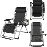 LEŻAK OGRODOWY FOTEL KRZESŁO TURYSTYCZNE KAMPINGOWE GRAWITACYJNY PODUSZKA