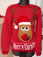 -F&F ŚWIĘTA, mikołaj, SWETER MĘSKI z reniferem r S