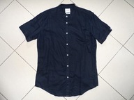 100 % LEN NOWA LNIANA GRANATOWA KOSZULA r L XL 43