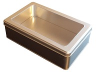 Pojemnik METALOWY 22,5 x14x7cm z przezroczystą pokrywą na słodycze