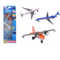 Samoloty w pudełku, metalowe - 3 sztuki