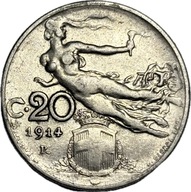 WŁOCHY - 20 CENTESIMI - 1914