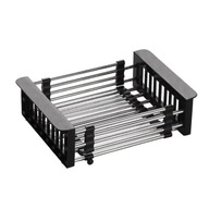 Quadron Ociekacz Ociekarka Teleskopowa do Zlewu Koszyk do Kuchni Czarny