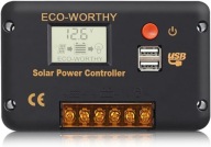 Inteligentny REGULATOR ŁADOWANIA SOLARNY 12V / 24V 30A PANEL LCD AUZ