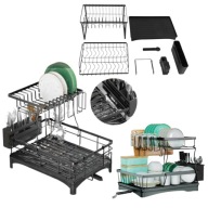 SUSZARKA OCIEKACZ NA SZTUĆCE DO NACZYŃ DWUPOZIOMOWY METALOWY CZARNY