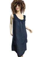 SUKIENKA włoska LNIANA z kieszeniami haftowany tiul 38/40