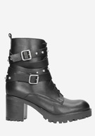 Wojas Czarne Botki / Kozaki na Obcasie – Skóra Naturalna – Rozmiar 39