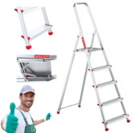 DRABINA ALUMINIOWA DOMOWA SKŁADANA LEKKA STABILNA 5-STOPNIOWA 2,97 m