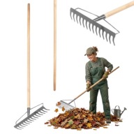 GRABIE OGRODOWE METALOWE Z TRZONKIEM DO TRAWY LIŚCI MAAN 45 X 150CM