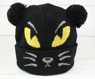 czapka KOT kotek czarna uszka pompony goth gothic