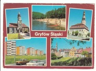 GRYFÓW ŚLĄSKI KOŚCIÓŁ RATUSZ SAMOCHÓD FIAT TRABANT