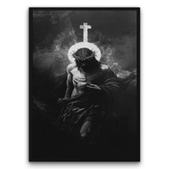 PLAKAT RELIGIJNY W RAMCE – ŚWIATŁOŚĆ W CIEMNOŚCI 40x50cm | Prezent