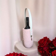 RĘKODZIEŁO SZYDEŁKOWY KOSZYK, koszyk na butelkę, torba na butelkę, prezent