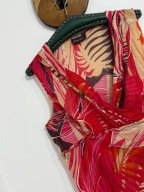 243 kwiaty liście tropikalne casual dekolt V principles XXL batystowa