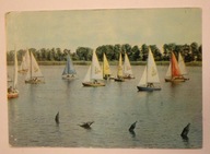 POJEZIERZE MAZURSKIE. Żaglówki przed starte, CZYSTA, STARA, 1964 rok