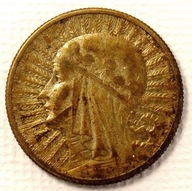 2 ZŁOTE 1934 GŁOWA KOBIETY - JADWIGA - POLONIA