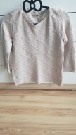 sweter beżowy rękaw 3/4 rozmiar 38