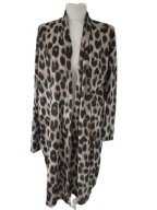 Włoski lekki kardigan panterka ze srebrną nitką r 46