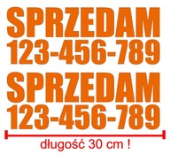 Naklejka SPRZEDAM numer telefonu komplet 2szt 30cm