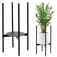 KWIETNIK METALOWY STOJAK NA KWIATY DONICZKĘ ROŚLINY CZARNY LOFTOWY 60 CM