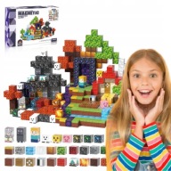 KLOCKI MAGNETYCZNE MINECRAFT BLOKI ZESTAW 200 KLOCKÓW + 10 FIGUREK GRATIS
