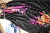 LILA PIĘKNA SUKIENKA LETNIA DŁUGA W KWIATY_40