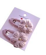 Spinki spineczki do włosów szydełkowe kwiatki handmade 2 szt.