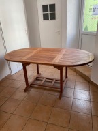 Stół Ogrodowy Półokrągły Drewno Teak (180cm)