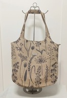 Torebka lniana duża beżowa w kwiaty Polska !!!