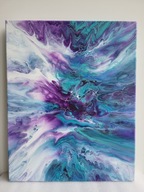 Krystaliczny wir, abstrakcja, farby akrylowe, aukcja charytatywna