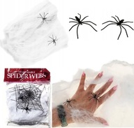 SZTUCZNA PAJĘCZYNA NA HALLOWEEN BIAŁA DEKORACJA OZDOBA PAJĘCZA SIEĆ PAJĄKI