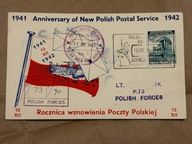 I Rocznica Polskiej Poczty Polowej 15XII1941- 42 stempel Pol.Mar.Handlowej