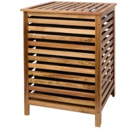 KOSZ ŁAZIENKOWY NA PRANIE BIELIZNĘ DUŻY POJEMNIK Z POKRYWĄ BAMBUS Z WKŁADEM