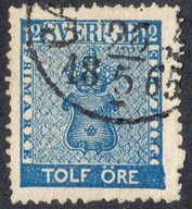 SZWECJA , Reichswappen 12 Ore (1858), Mi 9a , Wariant, 1865 Carlstad