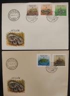 !! ZWIERZĘTA PŁAZY - WĘGRY ZN. CIĘTE 1989 - 2 KOPERTY FDC - STAN BDB !!