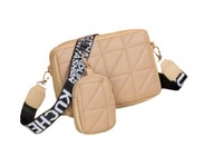 Modna pikowana torebka na ramię z portmonetką na pasku