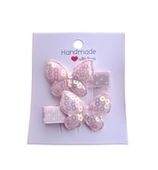 Mini spineczki do włosów dla niemowląt dziewczynek motylki handmade 2 szt.