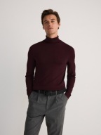 RESERVED dzianinowy golf wiskoza slim fit bordowy męski XXL