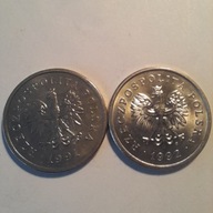 1 zł. 1991 rok st-1, 1992 rok st 1 dwie monety.
