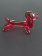 Piękny szklany piesek, ręczna robota, 7cm (A43)