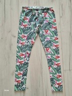 Reserved Kids Legginsy dziewczęce 152 nadruk koliberki liście