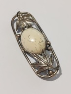 Srebrna piękna duża broszka spółdzielni Orno