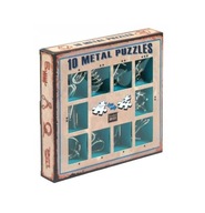 10 ŁAMIGŁÓWEK METALOWYCH ZIELONY ZESTAW METAL PUZZLES LOGICZNE