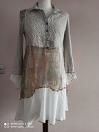 BIBA długa KOSZULA haft koronka ozdobne guziki 36