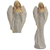 DUŻY ANIOŁ W SZEROKIEJ SUKNI BROKAT NA PREZENT ANIOŁEK DEKORACJA UPOMINEK