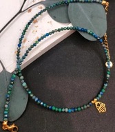 Naszyjnik z kamieni naturalnych turkus afrykański dłoń Fatimy